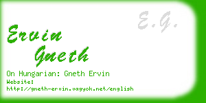 ervin gneth business card